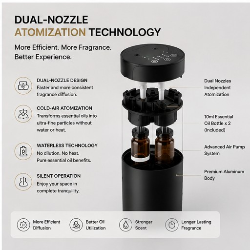 AromaScent™ Go Dual Nozzle Portable Diffuser